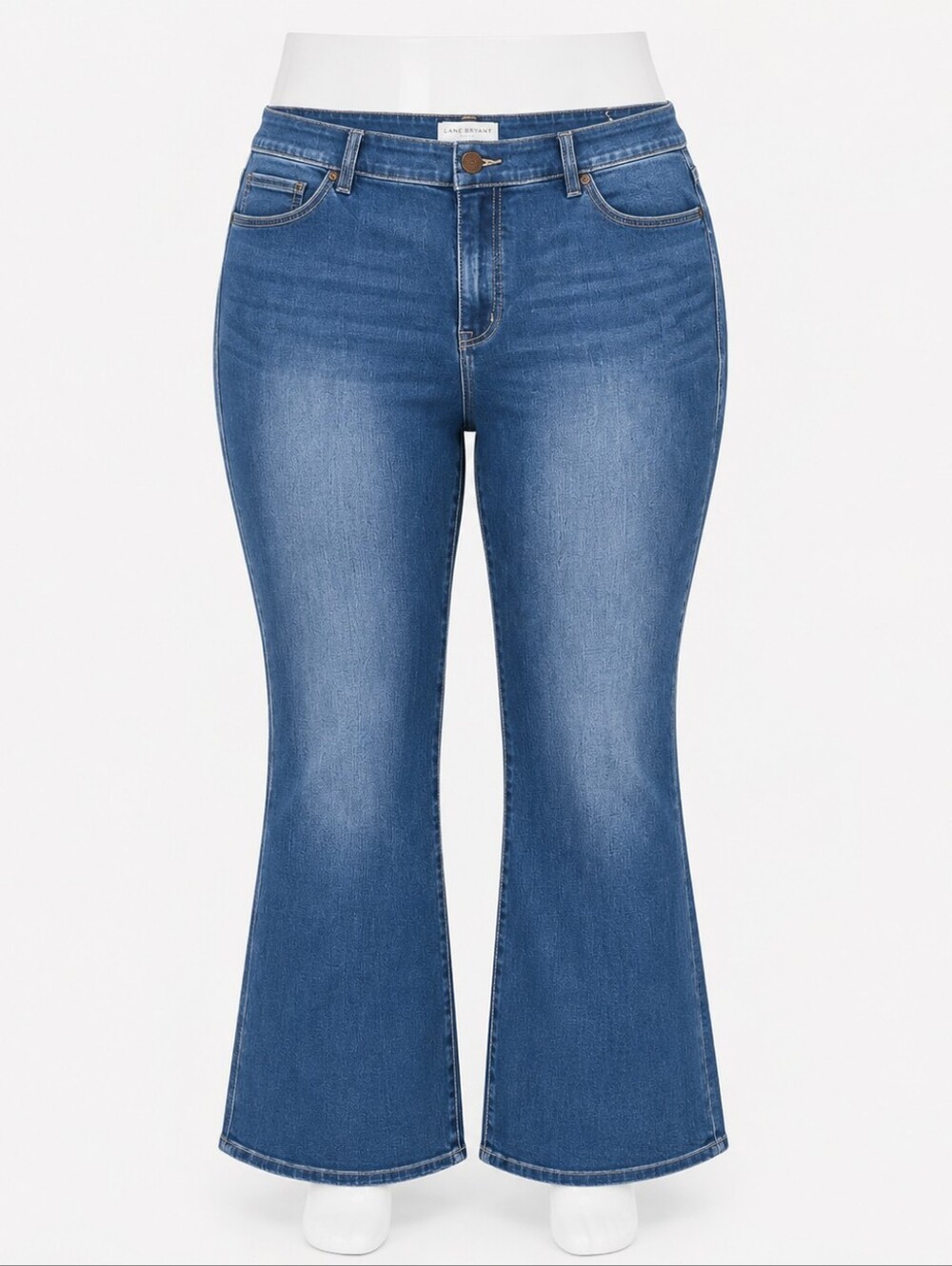 Lane Bryant Curvy Fit High Rise Blue Boot Cut Jeans